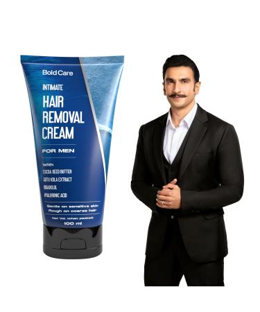 Intimate Hair Removal Cream for Men Fast & Painless Soothing for Unwanted Coarse Pubic Hair Suitable For All Skin Types - 100ml