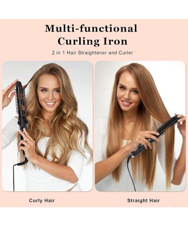 2-in-1 Hair Straightener Curling Iron | Classic Curls & Smooth Styles for All Hair Lengths - Buy Online on GoSupps.com