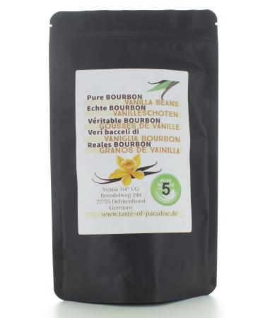Bourbon vanilla pods (5 pieces - 12-13cm) 100% natural from Madagascar fresh & juicy high vanilla content top gourmet vanilla 5 pieces (1 Pack)