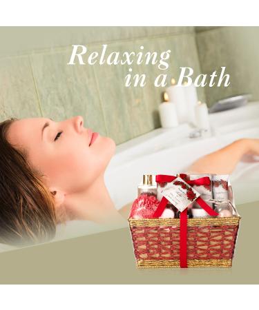 Rose & Jasmine Bath & Shower Set - Home Spa Gift Basket for Women & Men | Relaxing Spa Kit with Bath Salts, Shower Gel | Perfect Gift for Birthday - Buy Online on GoSupps.com