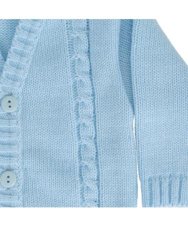 Baby Boys Blue Knit Cardigan - Made in Portugal - 0-3 Months - Buy Online on GoSupps.com