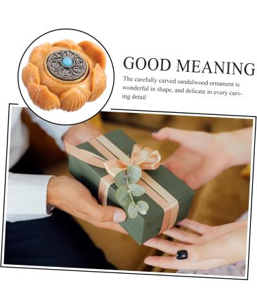 Handcrafted Wooden Miniature Lotus Ornament - Homsfou Auto-Decor for Office & Home Decoration - Buy Online on GoSupps.com