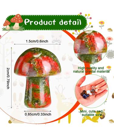 20 Piece Crystal Mushroom Sculpture Decor - Handcrafted Mini Mushroom Crystals for DIY Meditation Garden and Home Decoration - Buy Online on GoSupps.com