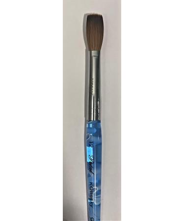 Blue Marble Petal Kolinsky Acrylic Manicure Powder Nail Brush (CRIMPED) - (Size 12) Size 12 (Pack of 1)