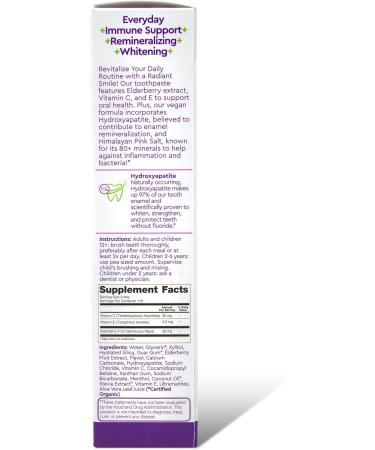 Radius ImmuniMinty Immune Support Toothpaste 2.5 Oz - Elderberry Mint - Pack of 1 Elderberry Mint 2.5 Ounce (Pack of 1) - Buy Online on GoSupps.com