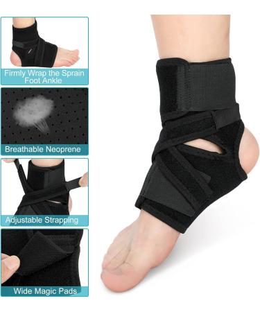 Ankle Support Brace - Adjustable Compression Foot Drop Sleeve for Sprains Plantar Fasciitis & Arthritis - Breathable Neoprene Heel Bandage for Sports - Buy Online on GoSupps.com