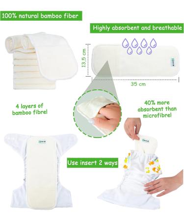 Kolo 6 Set Washable Diapers | Eco-Friendly Cloth Diapers with Bamboo Inserts | Adjustable Baby Diaper Bag for On-the-Go | Unisex Patterns - Buy Online on GoSupps.com
