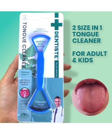 Buy Tongue Scraper for Adults & Kids - BreathRX Plastic Tongue Cleaner for Bad Breath | Easy to Use Hygiene Tool - 2 Sizes in 1 - Buy Online on GoSupps.com