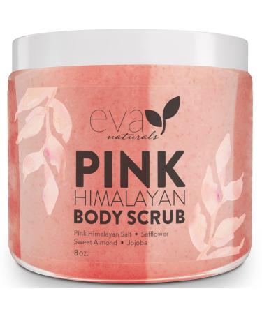 Pink Himalayan Body Scrub By Eva Naturals- Exfoliating Body Scrub  Body Exfoliator  and Foot Scrub - Body Scrubs for Women and Men - Provides Deep Moisture and Nourishment for Skin