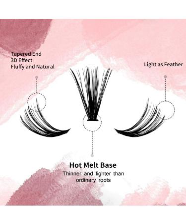 HxyGogo Wispy Fluffy Lash Extensions 10D Cluster DIY Eyelash Extensions 280 pcs - Natural Look, Reusable Individuals - 8-16MM D Curl - Buy Online on GoSupps.com