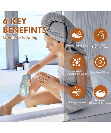 URAQT Exfoliating Gloves 2 Pcs Deep Pore Cleansing Exfoliating Glove Dual-Sided Deep Clean Exfoliation Scrubbing Mitt Body Scrub Glove Bath SPA Exfoliating Mitts for Women and Men Dead Skin Remove 2 Pcs-Upgraded Bamboo Fiber - Buy Online on GoSupps.com