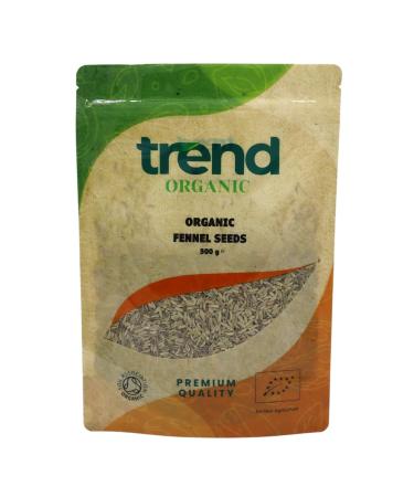 Trend Organic Fennel Seeds - Culinary Elegance and Digestive Delight: Enhance Your Dishes with Nature's Flavour Booster - Certified Organic Vegan Non-GMO No Additives No Preservatives 500g - Buy Online on GoSupps.com