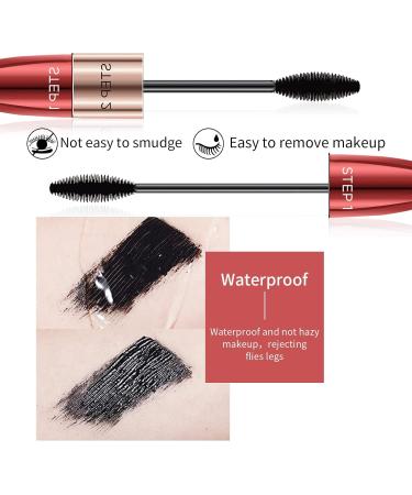 4D Silk Fiber Lash Mascara Black - Waterproof, Natural All Day Volume & Length (2PCS) - Buy Online on GoSupps.com