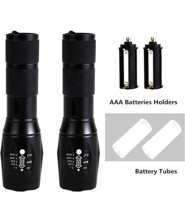 2 Pack Tactical Flashlights Torch - Military Grade, 3000 Lumens, 5 Modes, Waterproof LED Handheld Flashlight for Camping, Biking, Hiking - Emergency Outdoor Gear - Buy Online on GoSupps.com