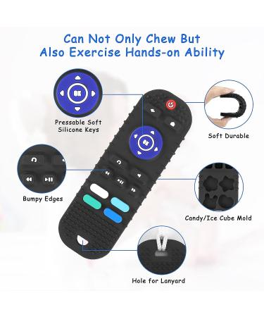 Zoyomax Silicone Baby Teether Toys  TV Remote Control Shape Silicone Toddler Teething Toys for Babies 6-18 Months  Educational Sensory Toy Chew Toys (Black) - Buy Online on GoSupps.com