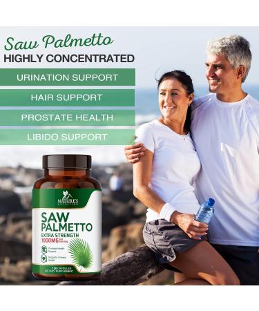 Saw Palmetto Supplement for Men & Women - Herbal Health Support with Fatty Acids & Essential Nutrients - 2 Month Supply 120 Capsules - Buy Online on GoSupps.com