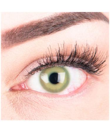 Very covering and natural green contact lenses silicone comfort novel colored "Alice Green" + container of Glamlens - 1 pair (2 pieces) - Dia 14.50 - Without strength 0.00 Dioptries - Buy Online on GoSupps.com