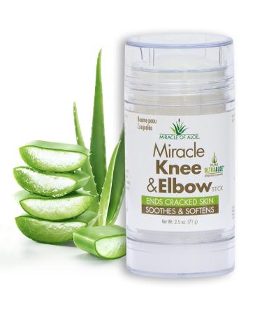 Miracle Knee & Elbow Stick with UltraAloe Gel for Dry Cracked Skin Soothes Moisturizes Promotes Healing 2.5 oz