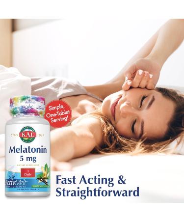 KAL Melatonin 5mg Sleep Aid Melatonin Supplement Supports Calming Relaxation and a Healthy Sleep Cycle Fast Dissolving ActivMelts Natural Vanilla Mint Flavor Vegetarian 90 Serv 90 Micro Tablets Vanilla Mint 90 Count (  - Buy Online on GoSupps.com