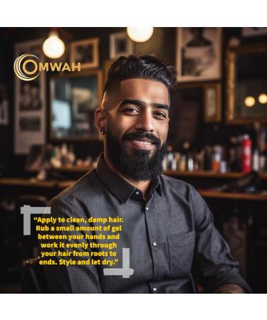 OMWAH Professional Hair Styling Gel for Men - Strong Hold With Vitamin E & Pro-VB5 - Flake-Free Formula - 8.45 oz - Buy Online on GoSupps.com