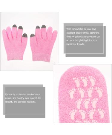FRCOLOR 1 Set Moisturizing Gel Socks Gloves Hard Feet Rough Heel Hand Socks Gloves Set Full Finger Softening Gloves for Women Ladies Pink - Buy Online on GoSupps.com