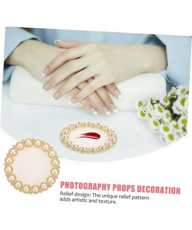 minkissy Gel Nail Polish Mixing Plate Crystal Resin Nail Art Palette With Gold Plated Edge Marbled Appearance Essential Nail Art Tools White - Buy Online on GoSupps.com