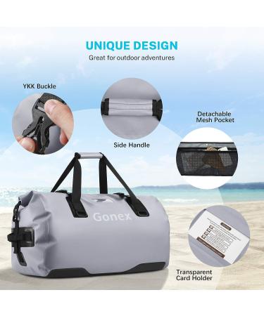 Gonex 60L 80L Extra Large Waterproof Duffle Travel Dry Duffel Bag Heavy Duty Bag with Durable Straps & Handles for Kayaking Paddleboarding Boating Rafting Fishing Gray 80L - Buy Online on GoSupps.com