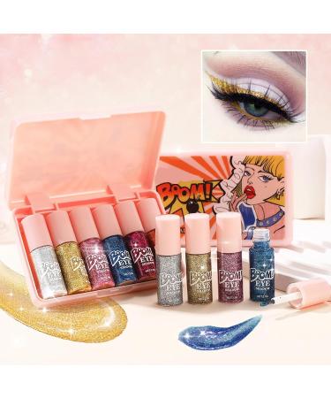 Fard Paupi res Liquide Paillet Lot de 6 Fards Brillants Multicolores - Maquillage R sistant Tenue Longue Anti-T ches Pour Festival Soir e S ance Photo - Buy Online on GoSupps.com