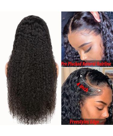 Meidisi 28 Inch Water Wave Lace Front Wig | Pre Plucked 13X4 Brazilian Virgin Human Hair | 150% Density Wet and Wavy Wig for Black Women - Buy Online on GoSupps.com