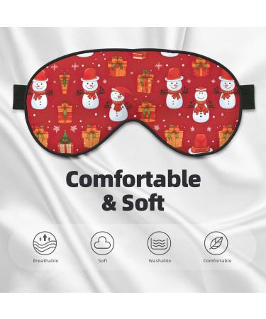 Xmas Gift Snowman Print Sleep Eye Mask | Soft Unisex Eye Shade for Travel Yoga & Shift Work - Buy Online on GoSupps.com