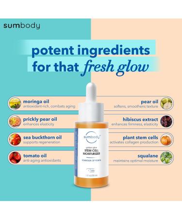 Golden Glow Face Moisturizer - 30ml Squalane Oil & Plant-Based Stem Cell hydrator | Anti-Aging Face Oil for Dry Skin | Hydrating Rare Oils & Minerals - Buy Online on GoSupps.com