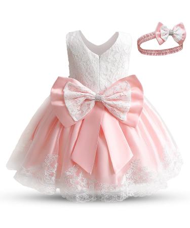 NNJXD Baby Girls Flower Princess Birthday Party Dress 648 Pink-a 12-24 Months