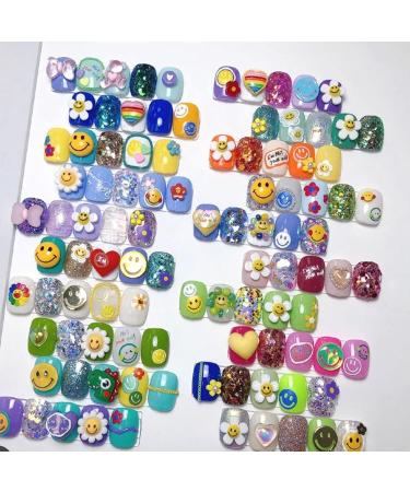 5D Sun Flower & Smiley Nail Art Stickers - 3 Sheets | Self-Adhesive Decals for Colorful Nail Decoration - Buy Online on GoSupps.com