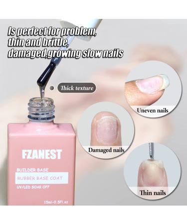 FZANEST Rubber Base Gel & Diamond Top Coat Set | Long Lasting Gel Polish Kit | Ultra Shine No Wipe Finish | LED Lamp Required - Buy Online on GoSupps.com