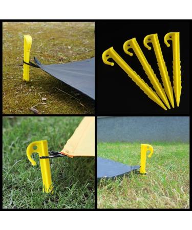 JZTang 12 Pcs 5.7 inch Yellow Plastic Tent Stakes - Heavy Duty Serrated Edges for Camping, Outdoor, Garden - 5.9 inch Style 1 - Buy Online on GoSupps.com