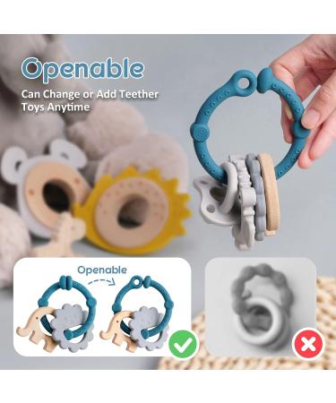Buy Tyry.hu Blue Elephant Silicone Baby Bite Ring - BPA-Free Teething Bracelet & Cooling Chew Toy for Newborns - Buy Online on GoSupps.com