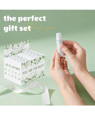 50 Pack Moisturizing Lip Balms Bulk Wedding Party Favors Thank You for Celebrating With Us Gifts Baby Shower Birthday Gift Sage Green Eucalyptus You Are The Balm Beeswax Giveaways Guests Greenery leaves - Buy Online on GoSupps.com