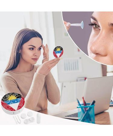 Antigua and Barbuda Paisley Flag Contact Lens Travel Kit - Portable Cute Box with Mirror for Outdoor Use - Buy Online on GoSupps.com