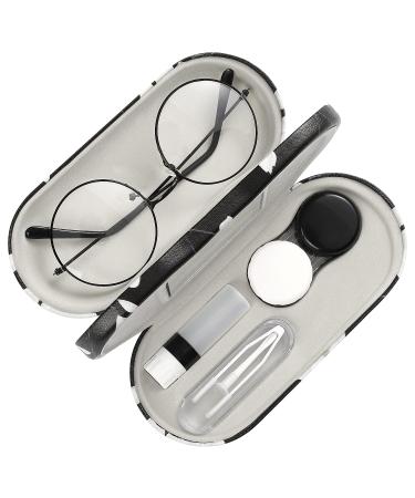 Moko glasses case double -sided glasses case with mirror wearable scratch -resistant double case for glasses should glasses read glasses contact lenses magnolia