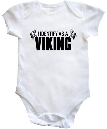 Hippowarehouse I identify as a viking baby vest bodysuit (short sleeve) boys girls