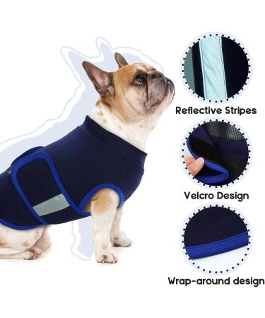 Shop Hjumarayan Dog Jacket - Lightweight Stretchy Vest with Reflective Strip for Small Dogs | Comfortable & Stylish Dog Coats in Dark Blue - Buy Online on GoSupps.com