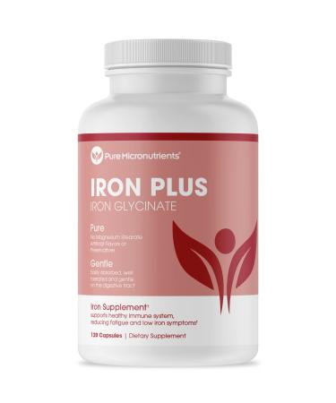 Iron Supplement for Women & Men Natural Ferrous Chelate Bisglycinate 25mg + Vitamin C B6 B12 Folic Acid - Iron Pills for Anemia Iron Deficiency & Energy Support - 120 Count