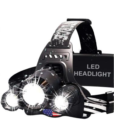 DanForce Headlamp. USB Rechargeable LED Head Lamp. Ultra Bright CREE 1080 Lumen Headlamp Flashlight + Red Light. HeadLamps for Adults, Camping, Outdoors & Hard Hat Light. Zoomable IPX54 Headlight Pluto
