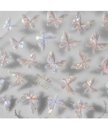 JMEOWIO 3D Embossed Aurora Butterfly Nail Art Stickers Decals Self-Adhesive 5D Nail Supplies Nail Art Design Decoration Accessories 1 Sheets - Buy Online on GoSupps.com