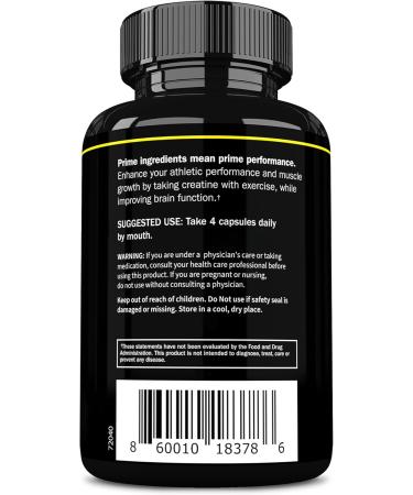 Prime Labs Creatine Capsules - 5g Creatine Monohydrate Pills for Muscle Growth & Recovery - 120 Count - Best Workout Supplement for Men & Women - Buy Online on GoSupps.com