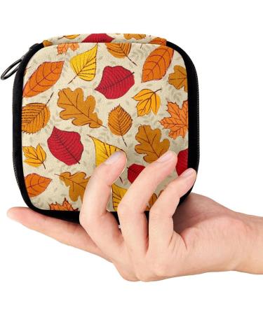 GIAPB Period Bag Sanitary Napkin Storage Pad Holder | Autumn Leaves Orange Color - Buy Online on GoSupps.com