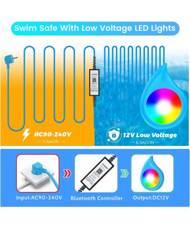 Buy Lylmle 20W RGB LED Pool Light - Magnet Mount IP68 Waterproof Dimmable & App-Controlled for Steel Wall Pools - 12V Underwater Lighting - Buy Online on GoSupps.com