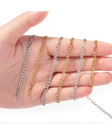 40FT Gold Twisted Curb Chain with Lobster Clasps - Jewelry Making Supplies - Buy Online on GoSupps.com