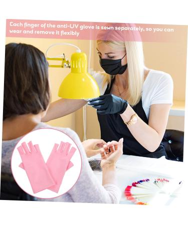 Ipetboom 1 Pair Nail Gloves Nail Lamp Light Nail Gel Moisturizing Gloves Nail Art Salon Gloves Nail Art Gloves Uv Protection Gloves for Nail Uv Gloves for Manicure Nail Art Accessory Pink - Buy Online on GoSupps.com