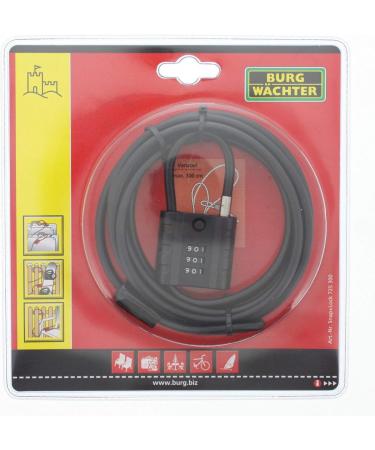 Buy Burg-Guard Cable Lock - Secure Bicycle Motorcycle & E-Scooter | 3m Rope Lock with Number Lock for Garden Furniture - Black - Buy Online on GoSupps.com